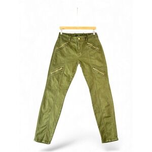 7 For All Mankind Olive Green Cargo Style Skinny Jeans Women Size 32